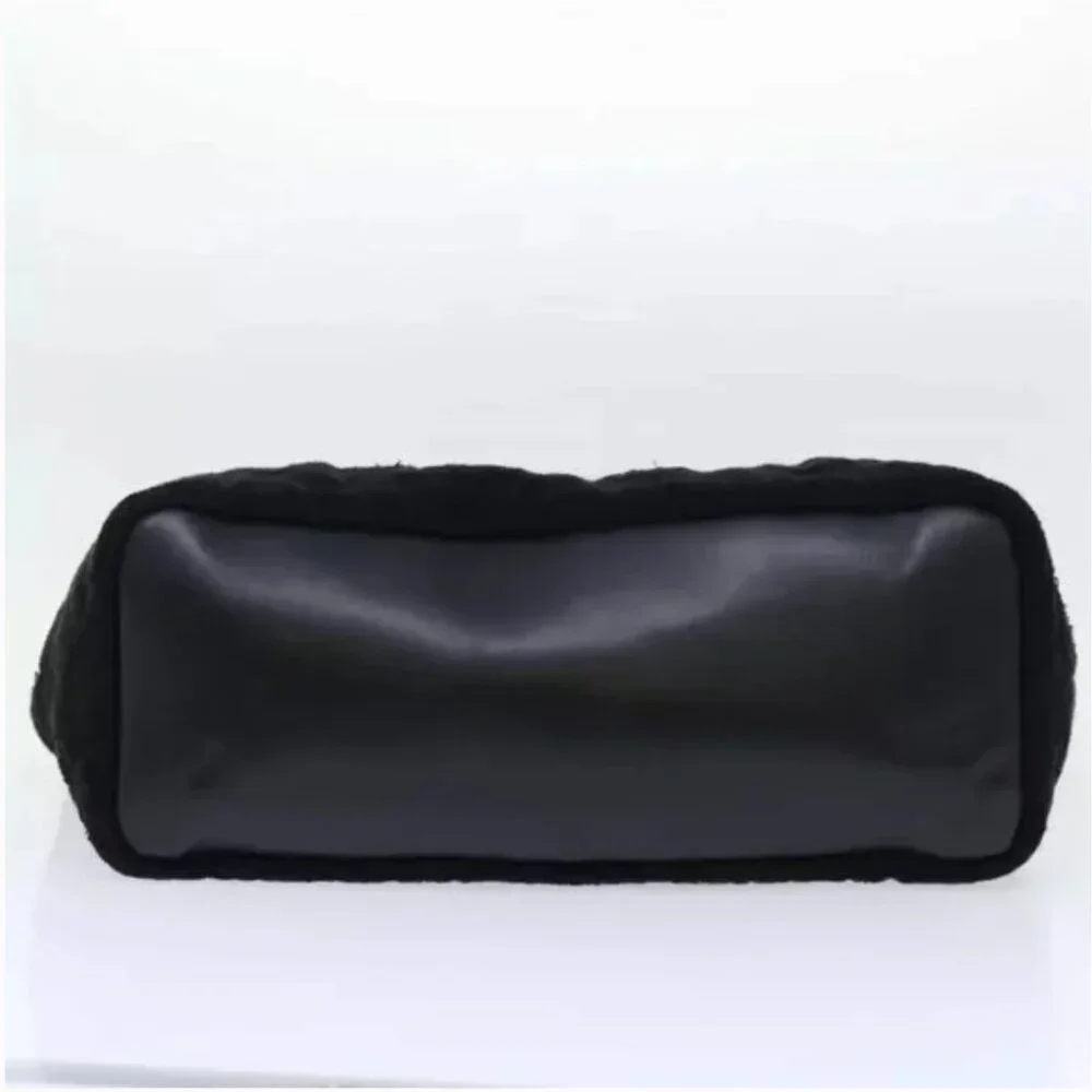 Chanel Tote Bag Pile Black Auth